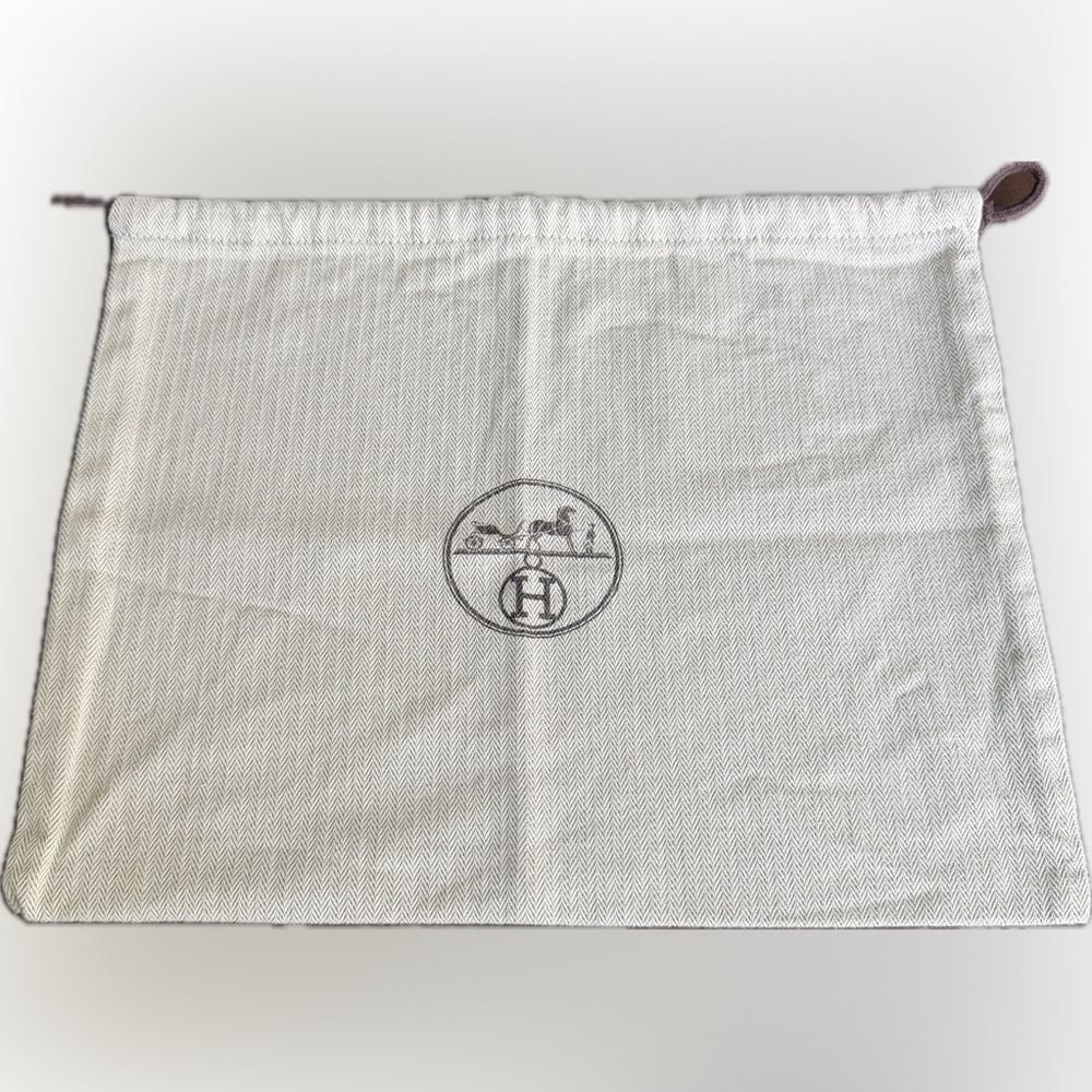 Authentic Hermes Drawstring Dust Bag 13 3/4” Width x 11” Height